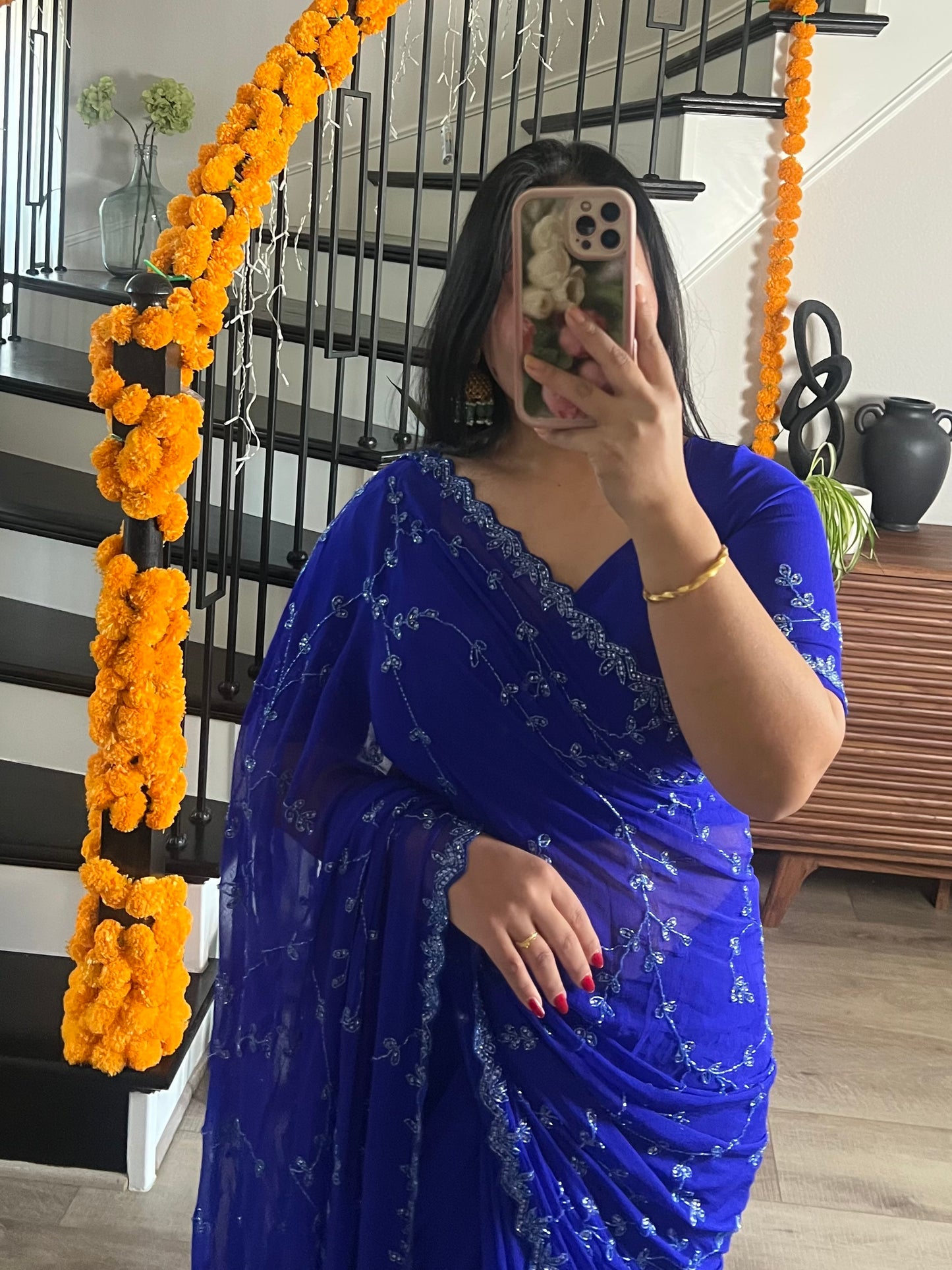 Blue saree