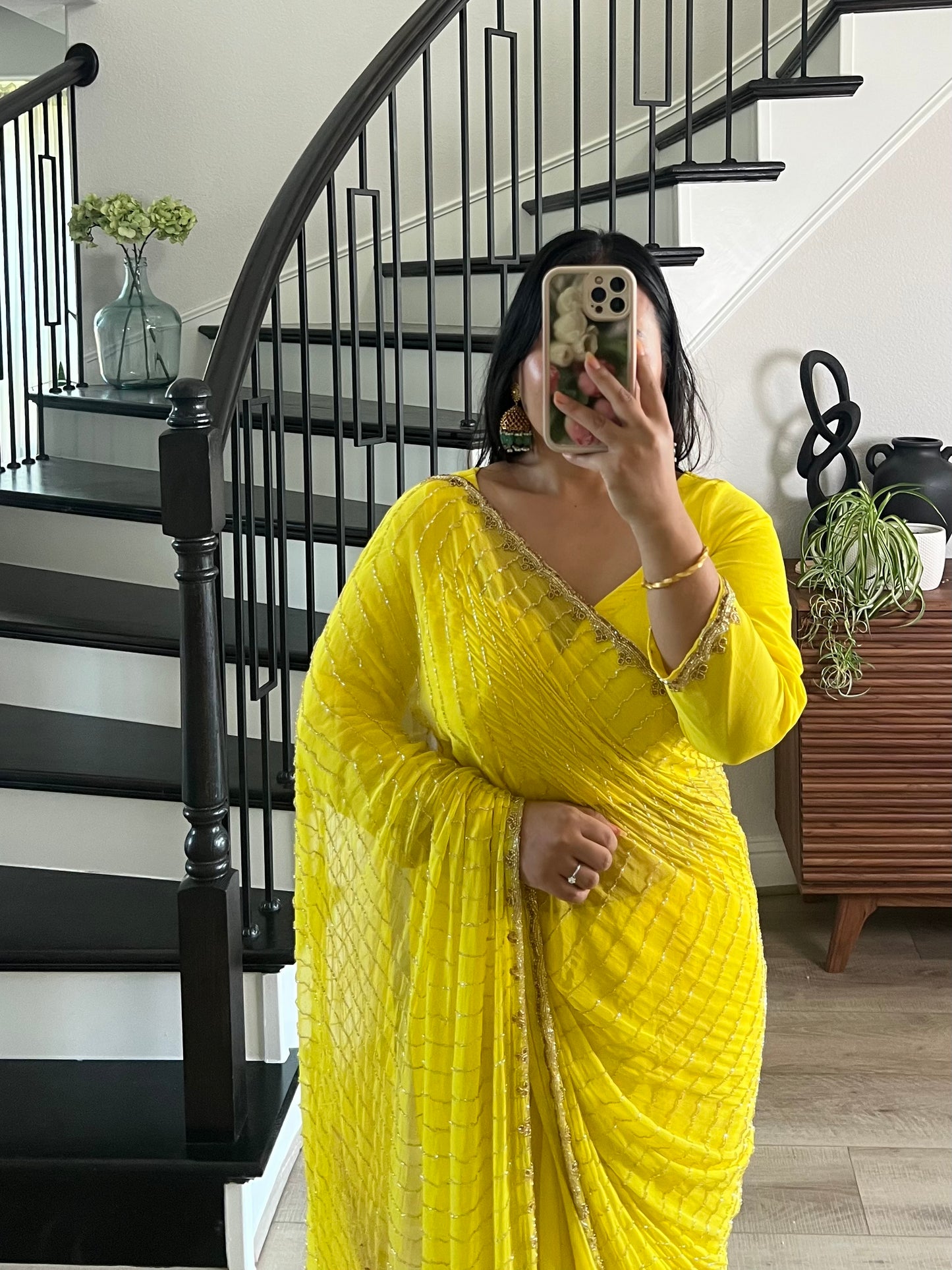 Yellow saree