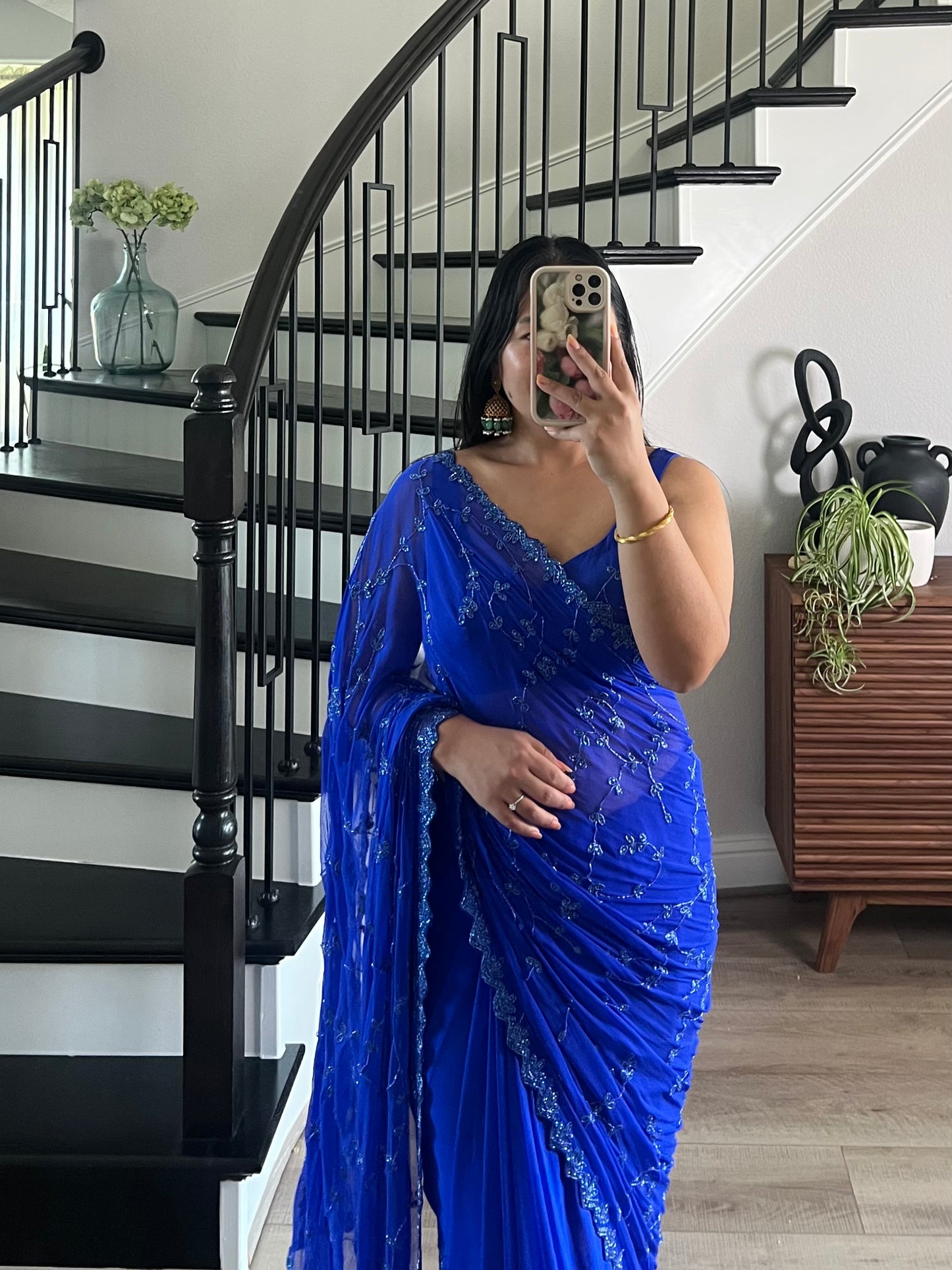 Blue saree