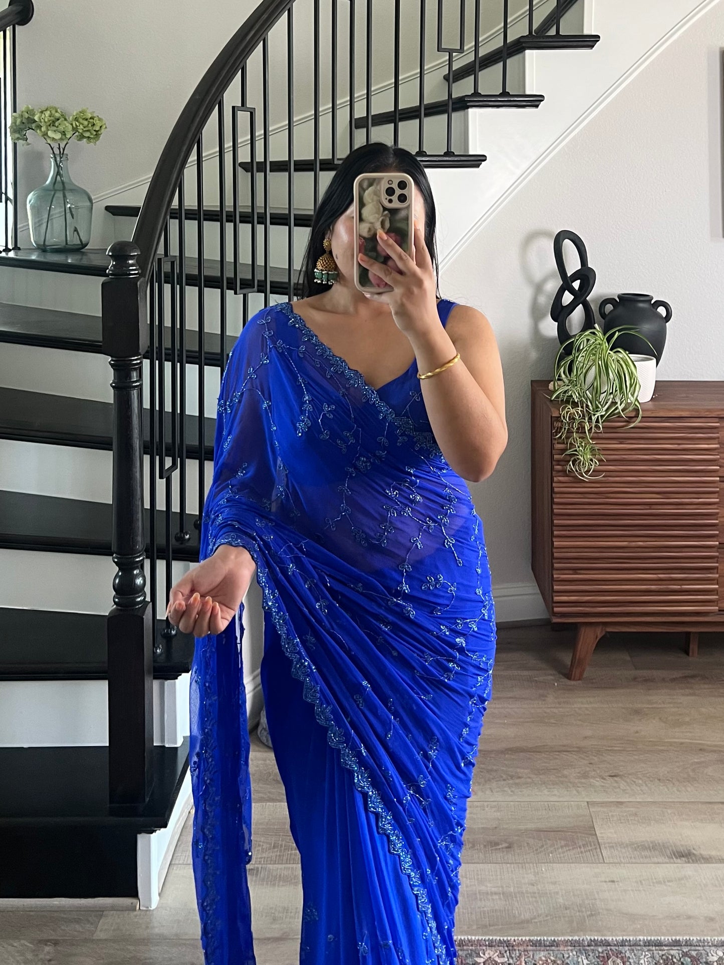 Blue saree
