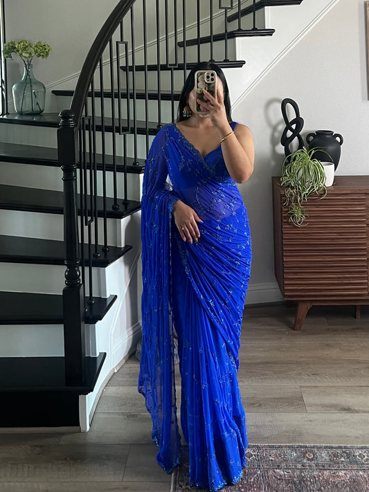 Blue saree