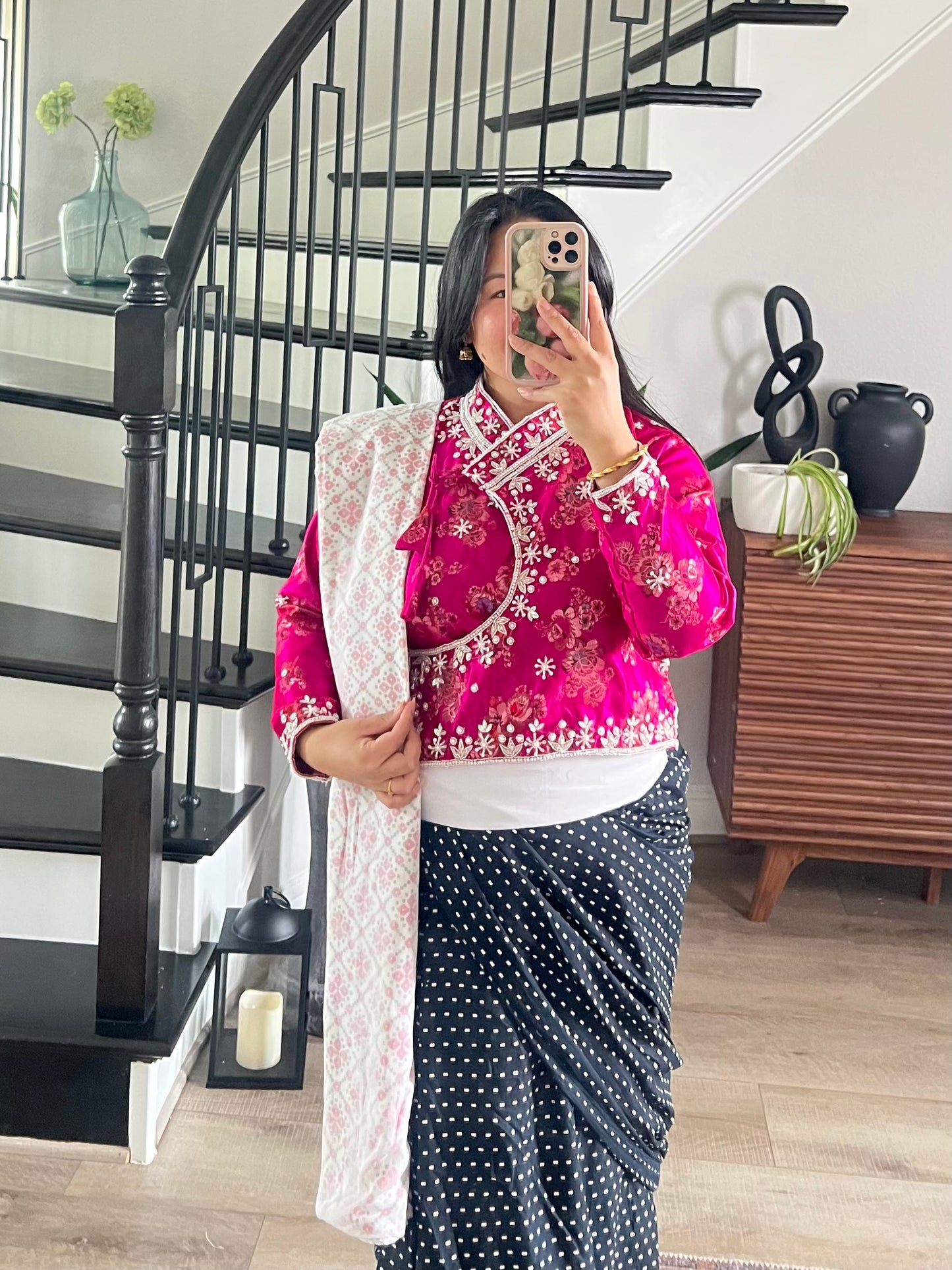 Kuching handwork choli in pink