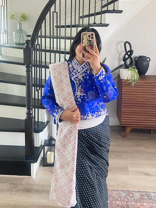 Kuching handwork choli in blue