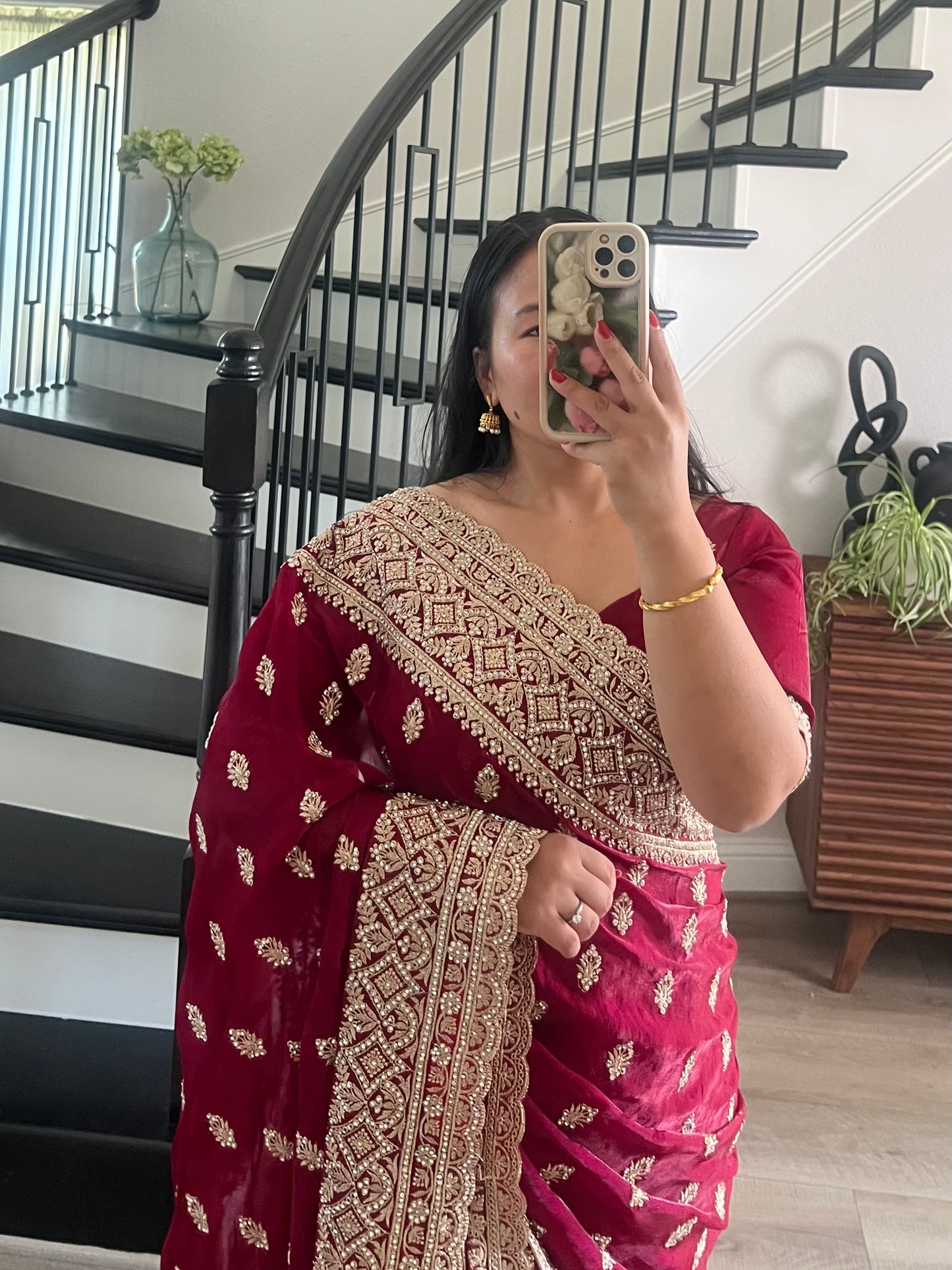 Heavy red saree