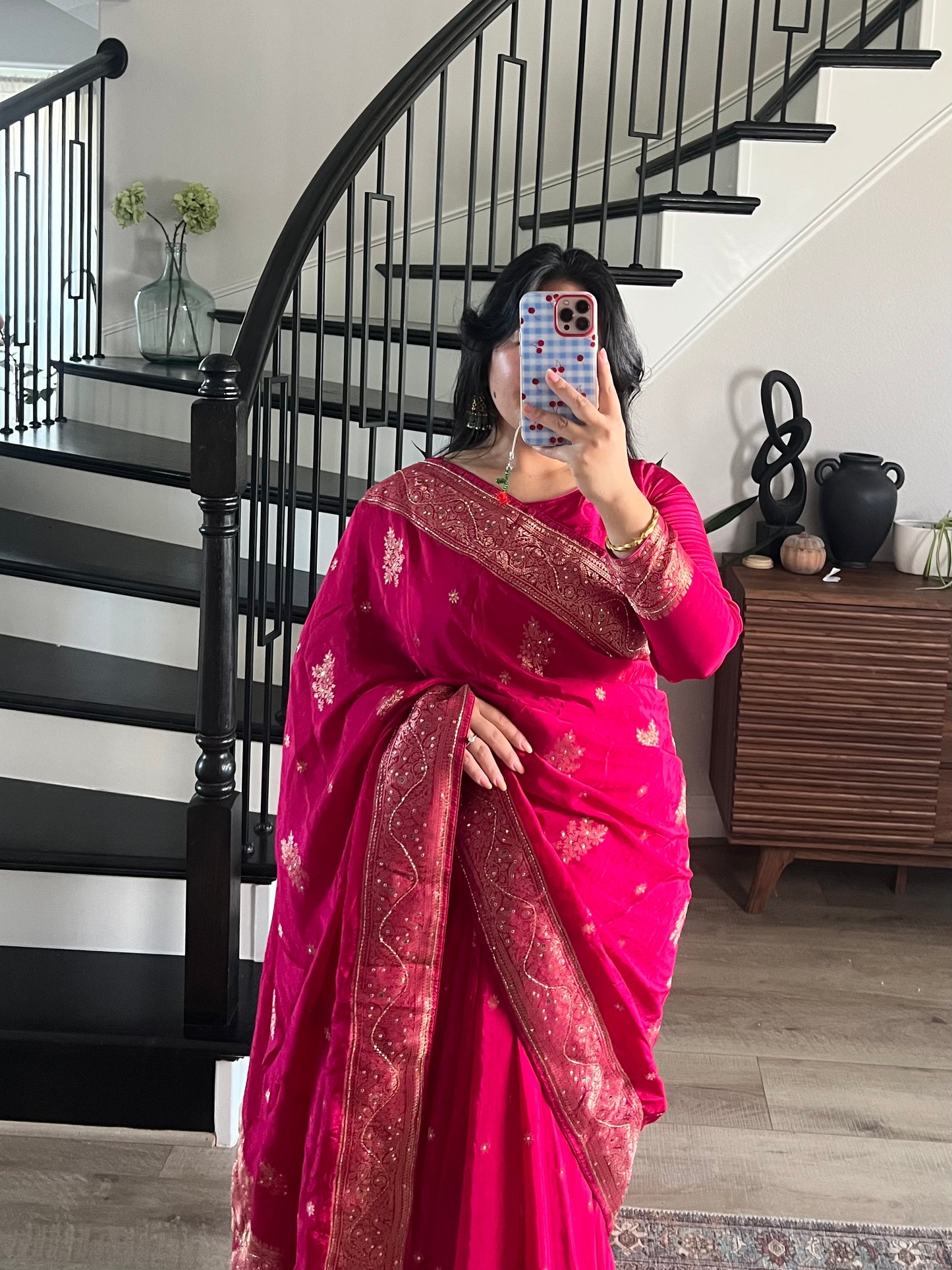 Rani pink saree