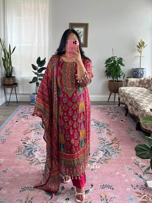Rajasthani print Kurtha set - Bungma Wares