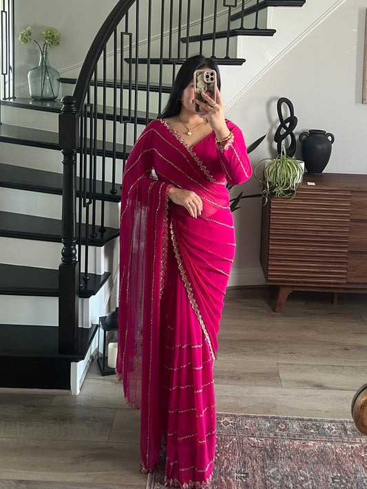 Pink saree