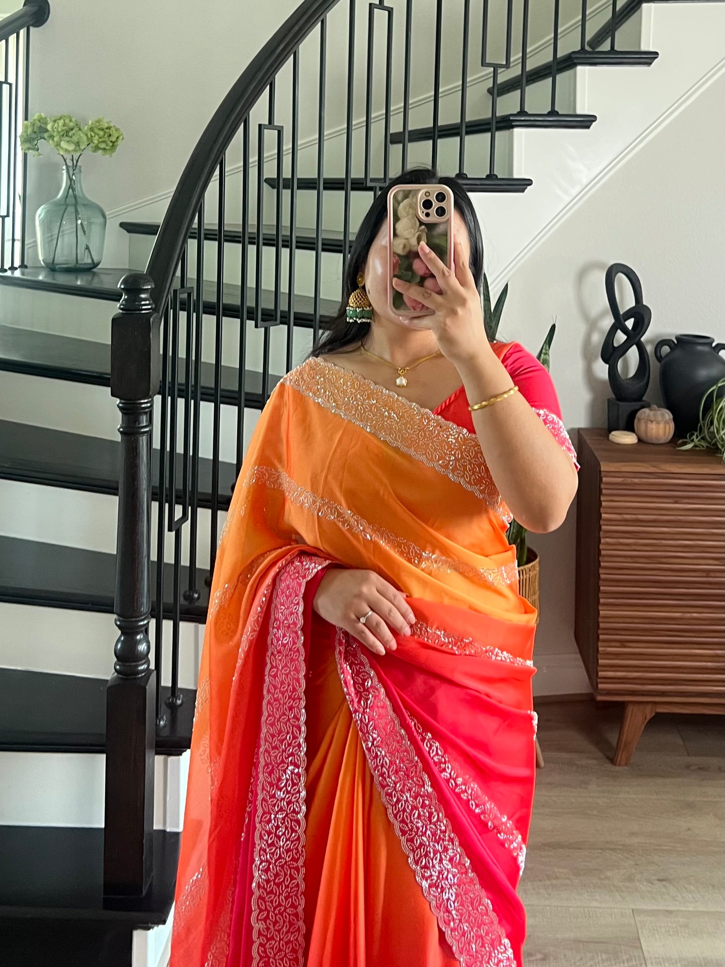 Dual shade saree