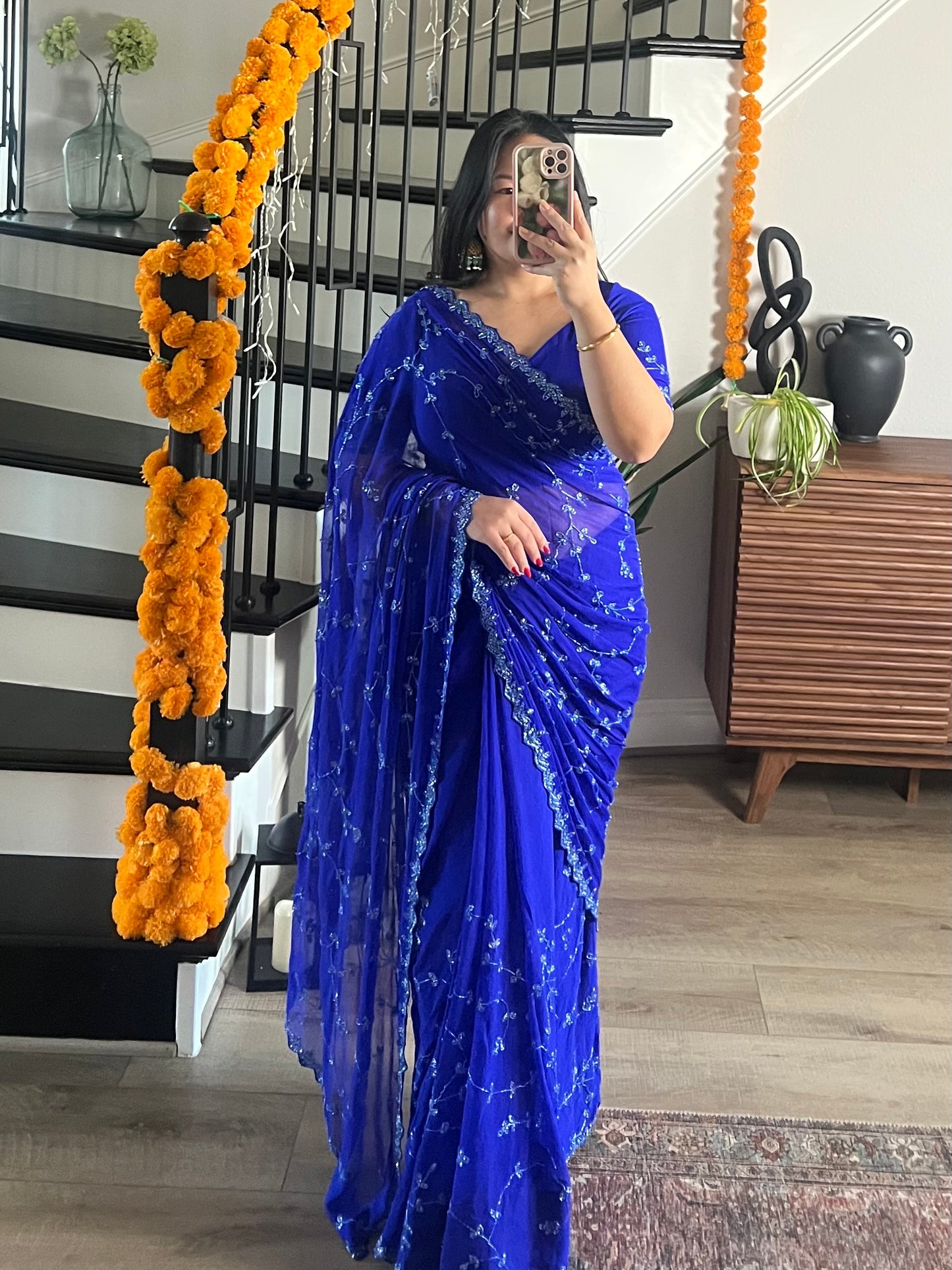 Blue saree