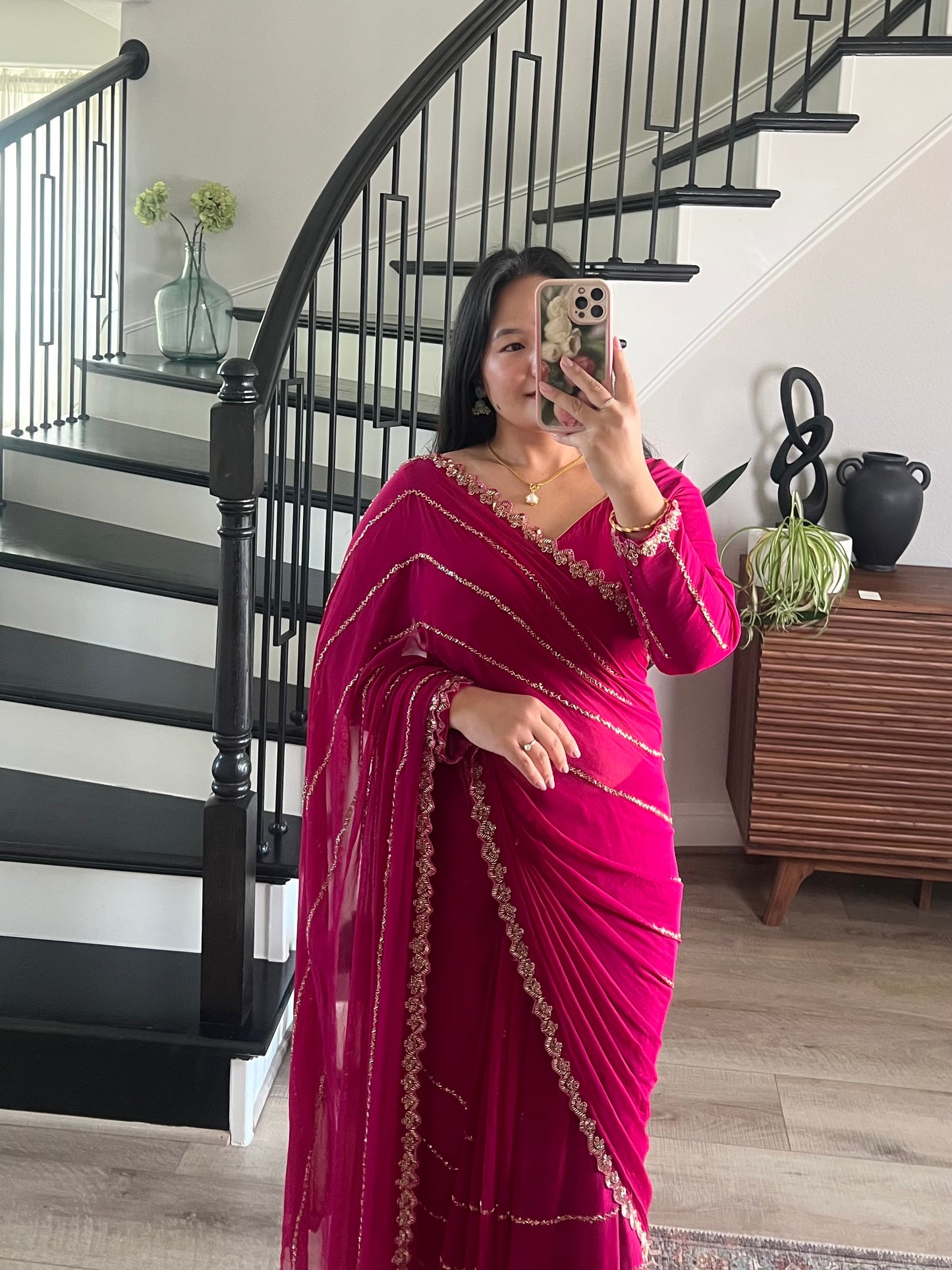 Pink saree